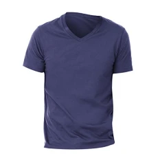Canvas Mens Jersey Short Sleeve V-Neck T-Shirt (M) (Navy Blue)