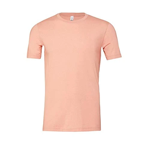 Canvas Unisex Jersey Crew Neck T-Shirt/Mens Short Sleeve T-Shirt (L) (Heather Peach)