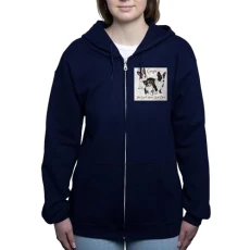 Cardigan Corgi Family Sweatshirt Women's Zip-up Hooded Sweatshirt Navy Cardigan Corgi Family Sweatshirt Women's Zip-up Hooded Sweatshirt Navy