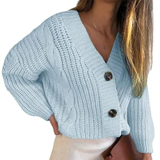 Cardigans for Women Knitted Sweaters Long Sleeves Solid Color Knitwear Loose Button Open Front Ladies Cable Knit Casual Cardigan Autumn Winter Blue XL Cardigans for Women Knitted Sweaters Long Sleeves Solid Color Knitwear Loose Button Open Front Ladies Cable Knit Casual Cardigan Autumn Winter Blue XL