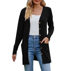 Cardigans for Women Long Knitted Lightweight Cardigans Black Oversized Chunky Holiday Casual Sweaters Long Sleeve Trendy Holiday Essentials Wrap Knitwear