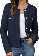 Cardigans for Women UK Ladies Long Sleeve Bolero Cardigan Fashion Crew Neck Buttons Knitwear Autumn Winter Sweater Navy Blue M Cardigans for Women UK Ladies Long Sleeve Bolero Cardigan Fashion Crew Neck Buttons Knitwear Autumn Winter Sweater Navy Blue M