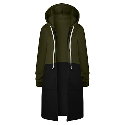 Cardigans for Women UK Promotion Winter Long Sleeves Printing Hoodies Blouse Trendy Loose Fit Zipper Hooded Cardigan with Pocket Going Out Work Large Size Cardigan New