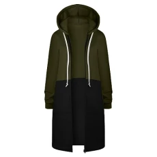 Cardigans for Women UK Promotion Winter Long Sleeves Printing Hoodies Blouse Trendy Loose Fit Zipper Hooded Cardigan with Pocket Going Out Work Large Size Cardigan New