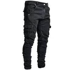 Cargo Jeans for Men Sale Skinny Casual Denim Pants Side Slim Fit Casual Super Stretch Retro Denim Trousers Everyday Essential Classic Casual Straight Leg Smart Stretch Denim Rich Jeans