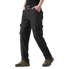 Cargo Trousers for Men - Cotton Casual Military Army Camo Combat Work Cargo Pants with 8 Pockets Relaxed Fit Sport Pants Jogger Sweatpants Drawstring Outdoor Trousers Straight Leg Cargo Pant XXXXXL
