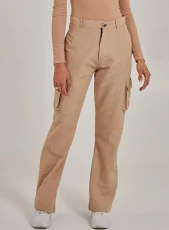 Cargo Trousers With Seam Detail  - 14  - Stone