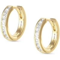 Carismatica Gold White Crystal Hoop Earrings