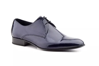 Carlo Garelli 5009 Striped Patent Leather Shoes, Leather Sole, Lace Up, blue, 10 UK Carlo Garelli 5009 Striped Patent Leather Shoes, Leather Sole, Lace Up, blue, 10 UK