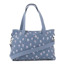 Carmen Womens Denim Blue Floral Bag - Size 1 UK - Multicolour