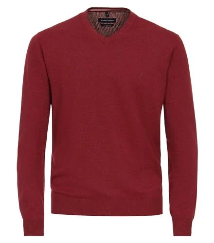 Casa Moda Men's V-Neck Jumper, 449 Red, XXL