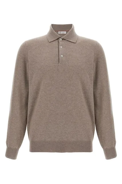 Cashmere polo shirt - Beige