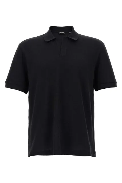 Cashmere polo shirt - Black