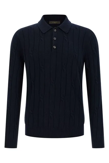 Cashmere polo shirt - Blue