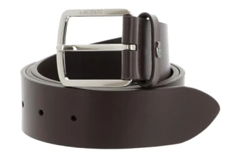 Casual 35 Raw Edges Stitched Belt W90 Dark Brown, dark brown, W90