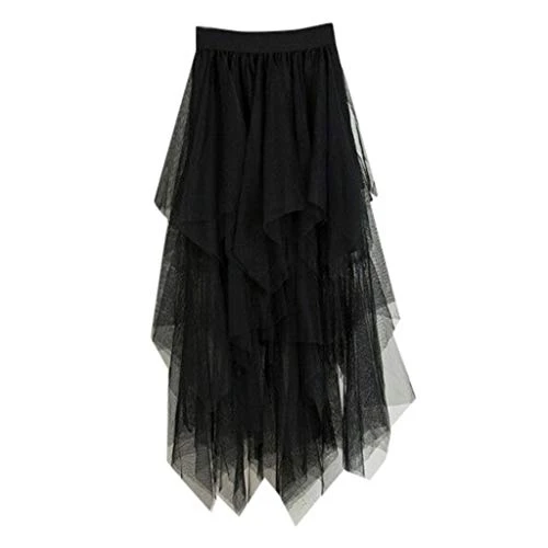 Casual, Comfortable Women's Tulle with High Waist, Pleated Tutu Skirt, Women's Midi Skirt, Black Women's Midi Skirt, Tulle Skirt, Black Princess Skirt, Long Women's Elegant Sexy, black, One Size