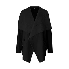 Casual Long Sleeve Cardigan Womens Comfy Open Front Long Sweater Fashiong Solid Color Winter Autumn Warm Basic Outwear Black