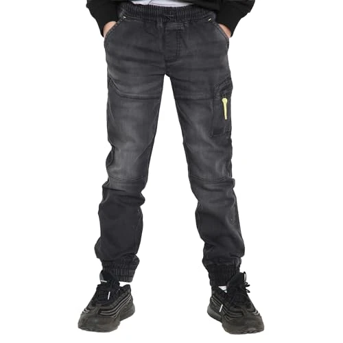 Casual Retro Denim Pants Tapered Leg Design Stretchable Jeans Joggers Sweatpants Style Trouser with 