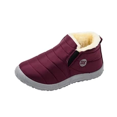 Casual shoes men's outdoor shoes men's evening shoes men's flat warm water-repellent boots velvet men's snow short winter men's boots shoes with Velcro closure for men, red, 9.5 UK Casual shoes men's outdoor shoes men's evening shoes men's flat warm water-repellent boots velvet men's snow short winter men's boots shoes with Velcro closure for men, red, 9.5 UK