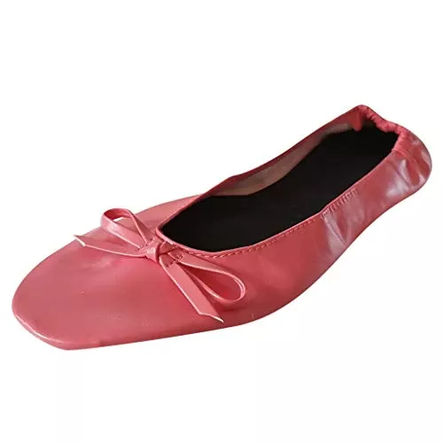 Casual Shoes Women's Sports Shoes Girls Trainers Black Ballet Shoes Foldable Flat Dance Shoes Party Roll Travel Slippers Women Slippers Shoes Women Black Elegant Summer, Hot Pink, Small