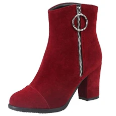 Casual Women Booties with Mid Block Heel Casual Women Booties with Mid Block Heel