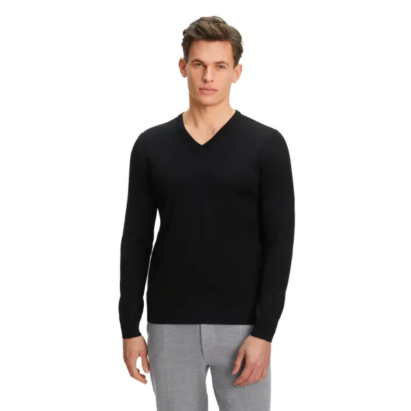 Casual Wool Men Pullover - Black