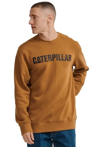 CAT  Men s Logo Crew-Neck Sweatshirt, Bronze-black, S