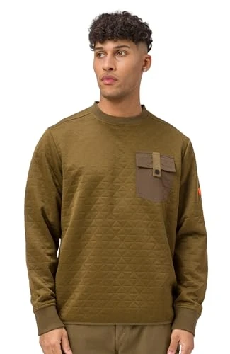 Cat OPERATION FREEZE QUILTED CREWNECK SWEATSHIRT Military Olive, Military Olive, XX-L