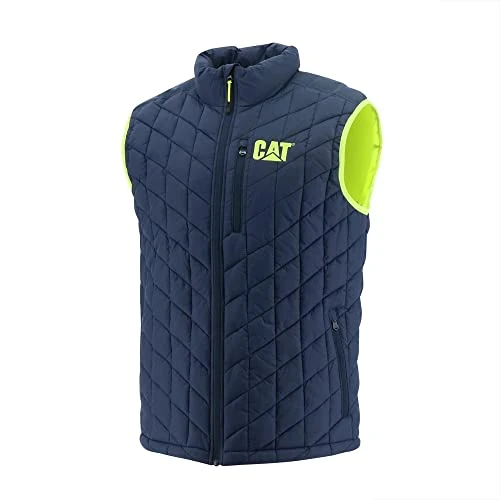 CAT Workwear Mens Insulated Quilted Bodywarmer Gilet Vest, Detroit Blue, M