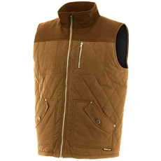 CAT Workwear Mens Waxed Cotton Warm Lined Gilet Body Warmer Bronze
