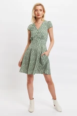 Cathleen Double Daisy Print Mini Tea Dress