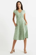 Cathleen Midi Periwinkle Tea Dress - green Viscose 4