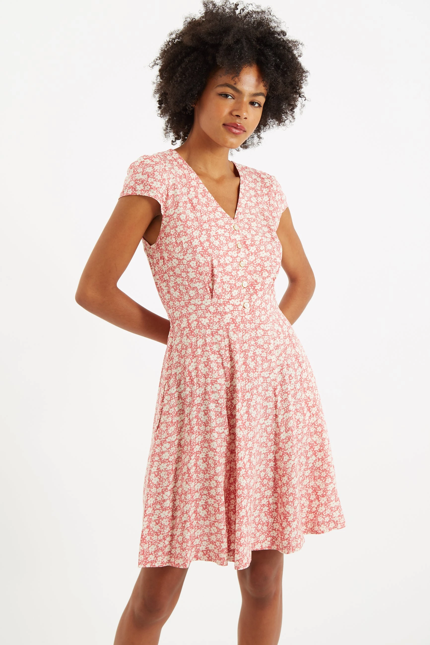 Cathleen Mini Periwinkle Tea Dress - Pink