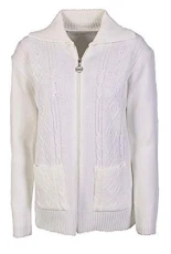 CELEB LOOK W46 Celebmodelook New Womens Zipped Cable Knit Long Sleeve Zip Up Fasten Jumper Top Ladies Classic Knitwear Zipper Cardigan in Plus Size. (2XL (UK 20-22), White) CELEB LOOK W46 Celebmodelook New Womens Zipped Cable Knit Long Sleeve Zip Up Fasten Jumper Top Ladies Classic Knitwear Zipper Cardigan in Plus Size. (2XL (UK 20-22), White)