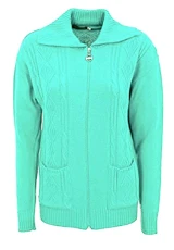 CELEB LOOK W46 Celebmodelook New Womens Zipped Cable Knit Long Sleeve Zip Up Fasten Jumper Top Ladies Classic Knitwear Zipper Cardigan in Plus Size. Aqua CELEB LOOK W46 Celebmodelook New Womens Zipped Cable Knit Long Sleeve Zip Up Fasten Jumper Top Ladies Classic Knitwear Zipper Cardigan in Plus Size. Aqua
