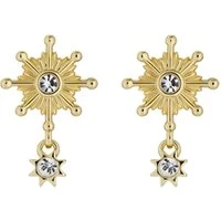 Celtis Gold Celestial Crystal Star Drop Earrings - Gold