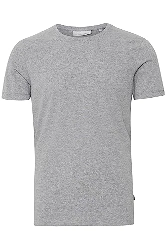 CFDavid Crew Neck T-Shirt Men's Short Sleeve Shirt Basic, Light Grey Melange (50813), L