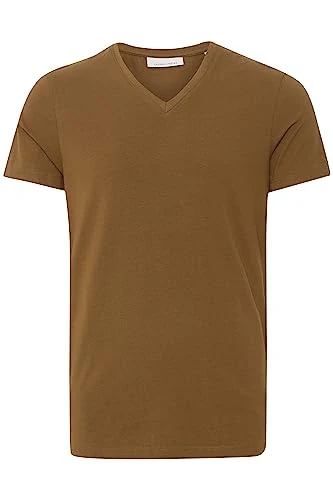 CFLincoln Men's V-Neck T-Shirt Short Sleeve Shirt with V-Neck Slim Fit, Coffee Liqueúr (180930), XL