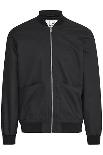 CFSCOTT Men's Bomber Jacket, Transition Jacket with Pockets, Zip, Rounded Collar, Ribbed Cuffs, Regular Fit, Black Beauty (193911), S