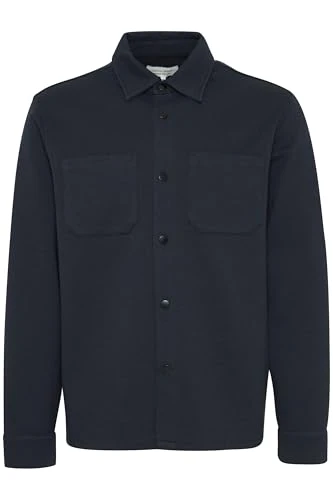 CFSebastian Men's Transition Jackets Jacket with Button Placket Shirt Collar Slightly Elastic Regular Fit, Dark Navy (194013), XL