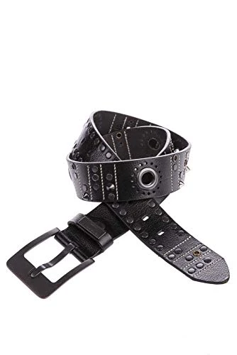 CG162 Leather Belt in Black, White or Tobacco Brown - Black - 28/29W