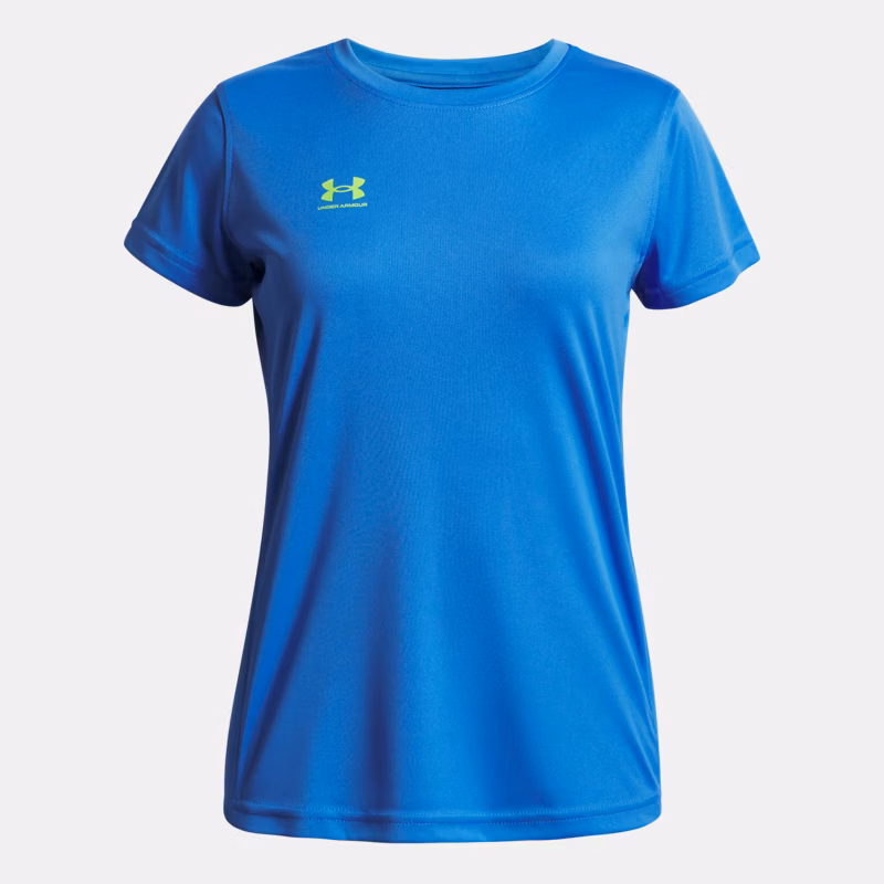 Challenger Girls Training Short Sleeve Blue Atlantis / High Vis Yellow YXL (63 - 67 in)