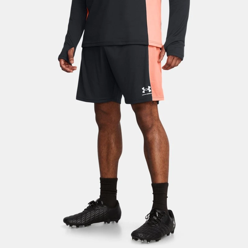 Challenger Knit Mens Shorts Black / Flare Orange / White