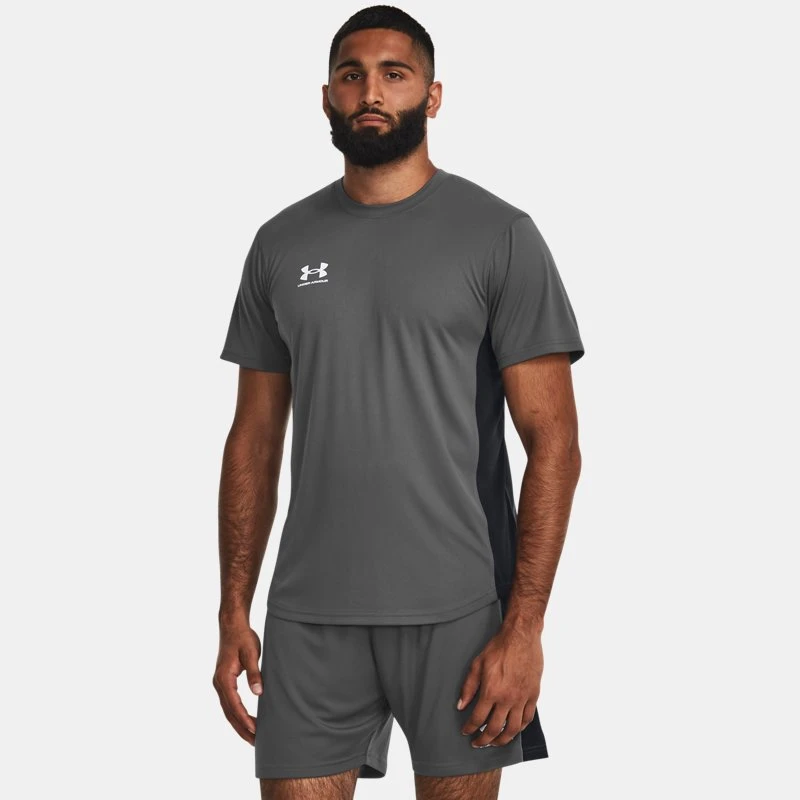 Challenger Mens Training Short Sleeve Castlerock / White Gray