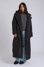Charcoal Borg Longline Jacket /