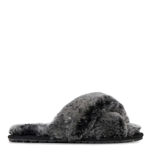 Charcoal Mayberry Frost Sheepskin Slippers - Black