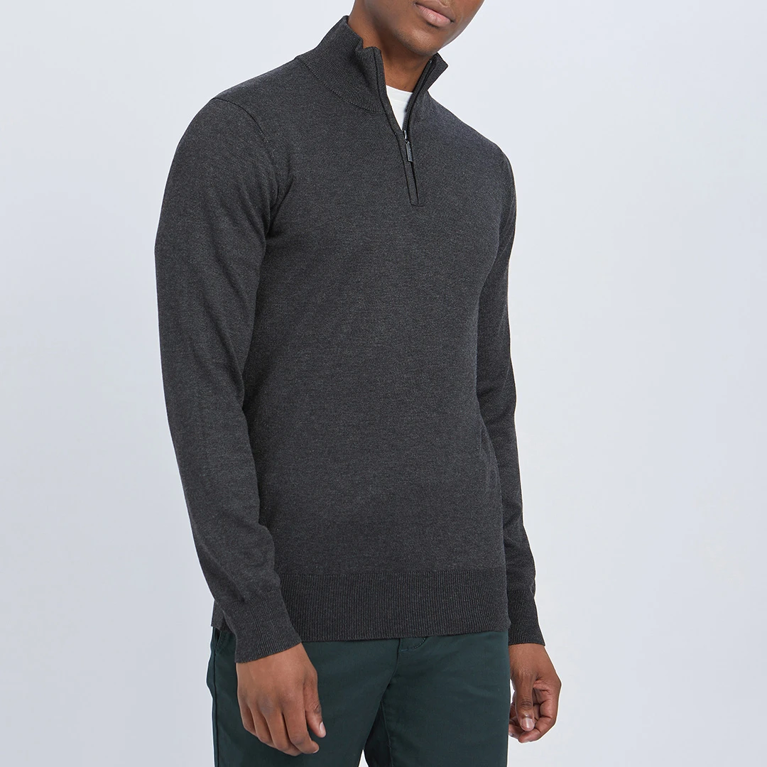 Charcoal Quarter Zip Jumper