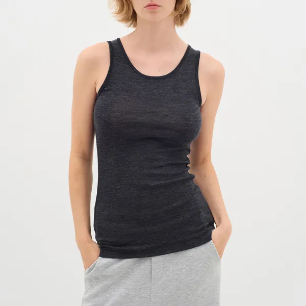 Charcoal Wool Fang Tank - Grey