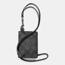 Charcoal/Black Signature Canvas Lanyard - Grey