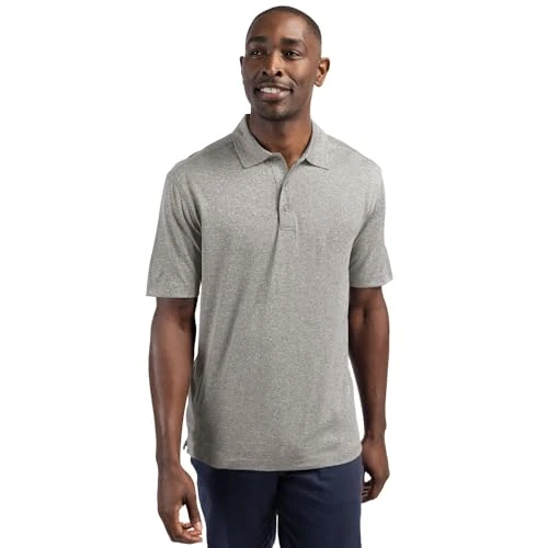 Charge Active Mens Short Sleeve Polo, Light Grey Heather, XXXXXL